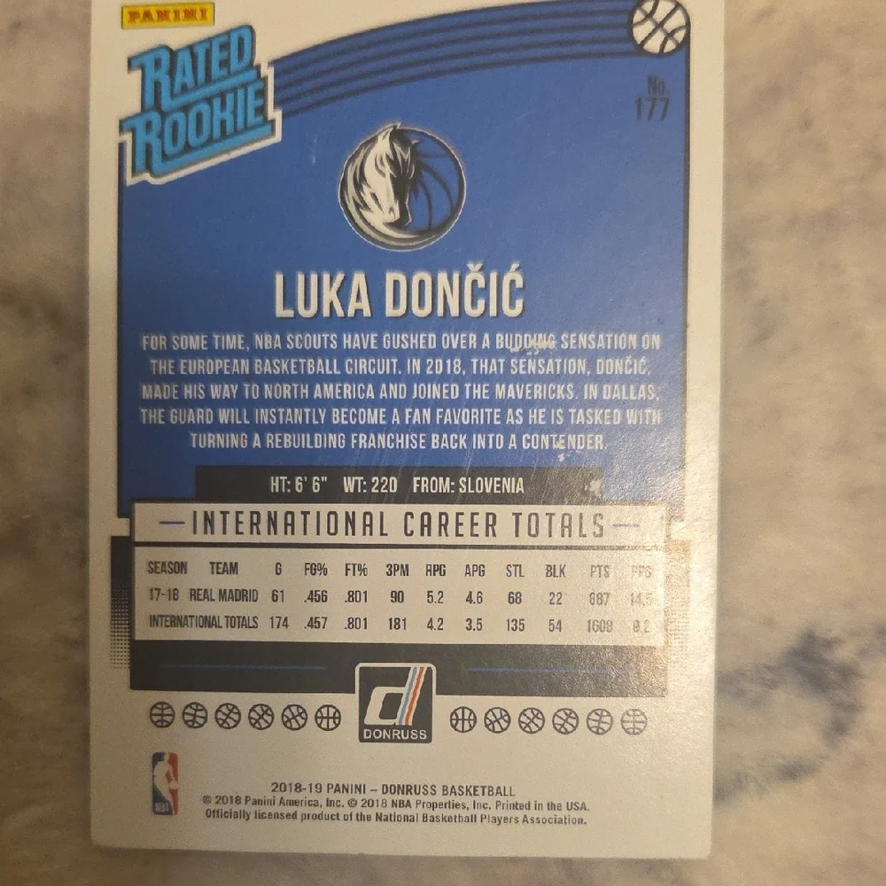 Luka Doncic Basketball Card Collectable,2018 Panini